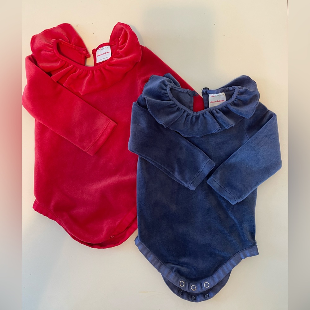 Hanna Anderson velvet onesie set